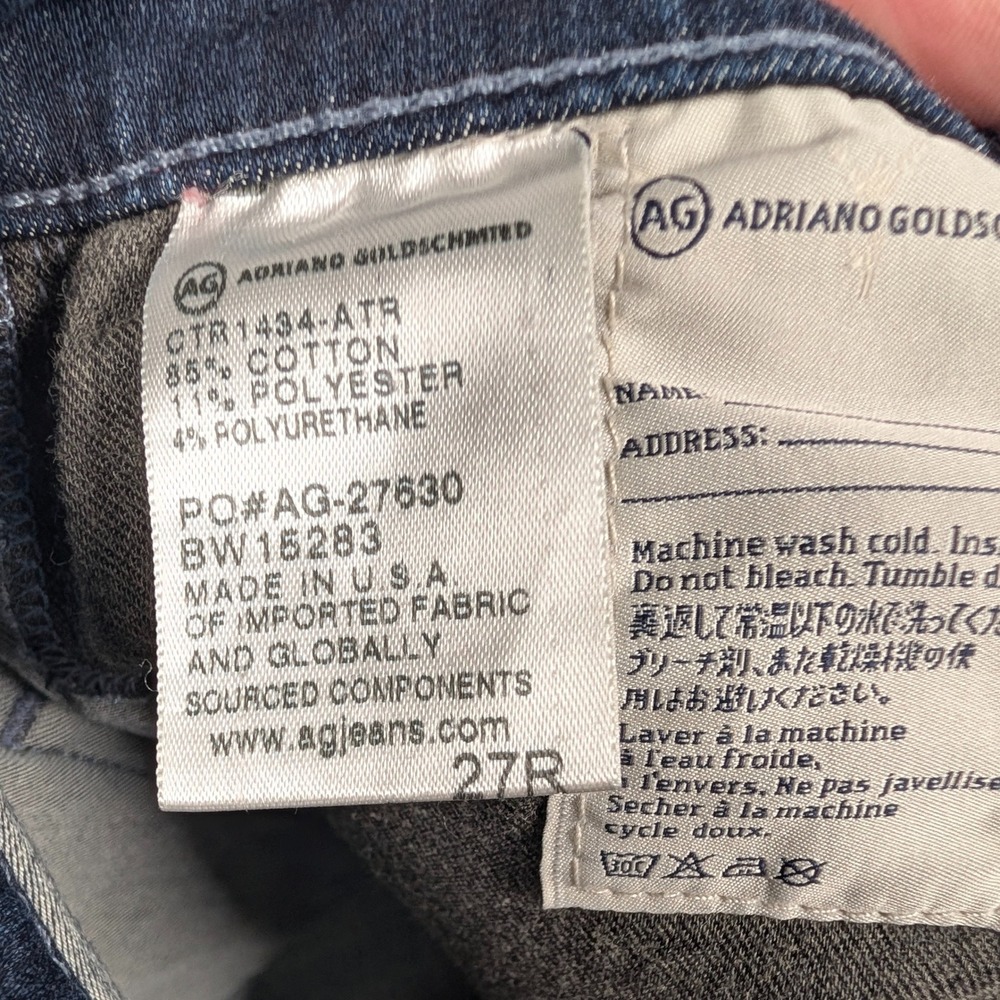AG‎ Adriano Goldschmied The Prima Jeans Womens 27R Blue Mid-Rise Cigarette Slim - Picture 3 of 9